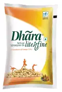Dhara Lite n Fine Refined Soyabean Oil pouch, 840gm – image 1