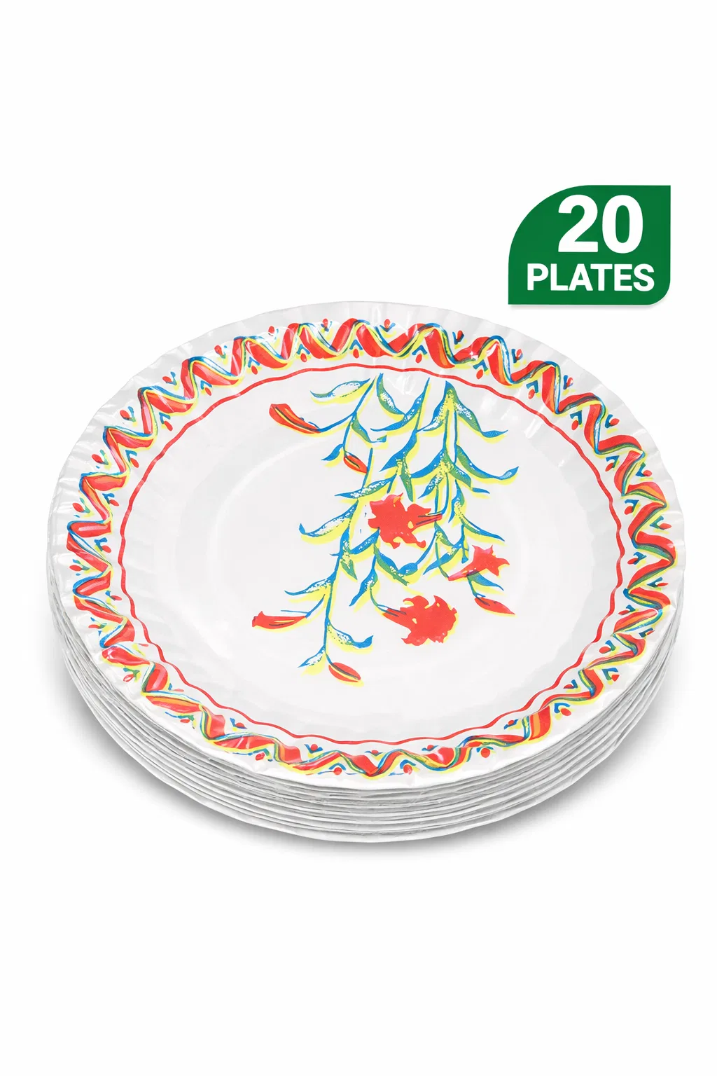 Disposable Plates 9 No | Colorful Paper Plates | Pack of 20 pieces