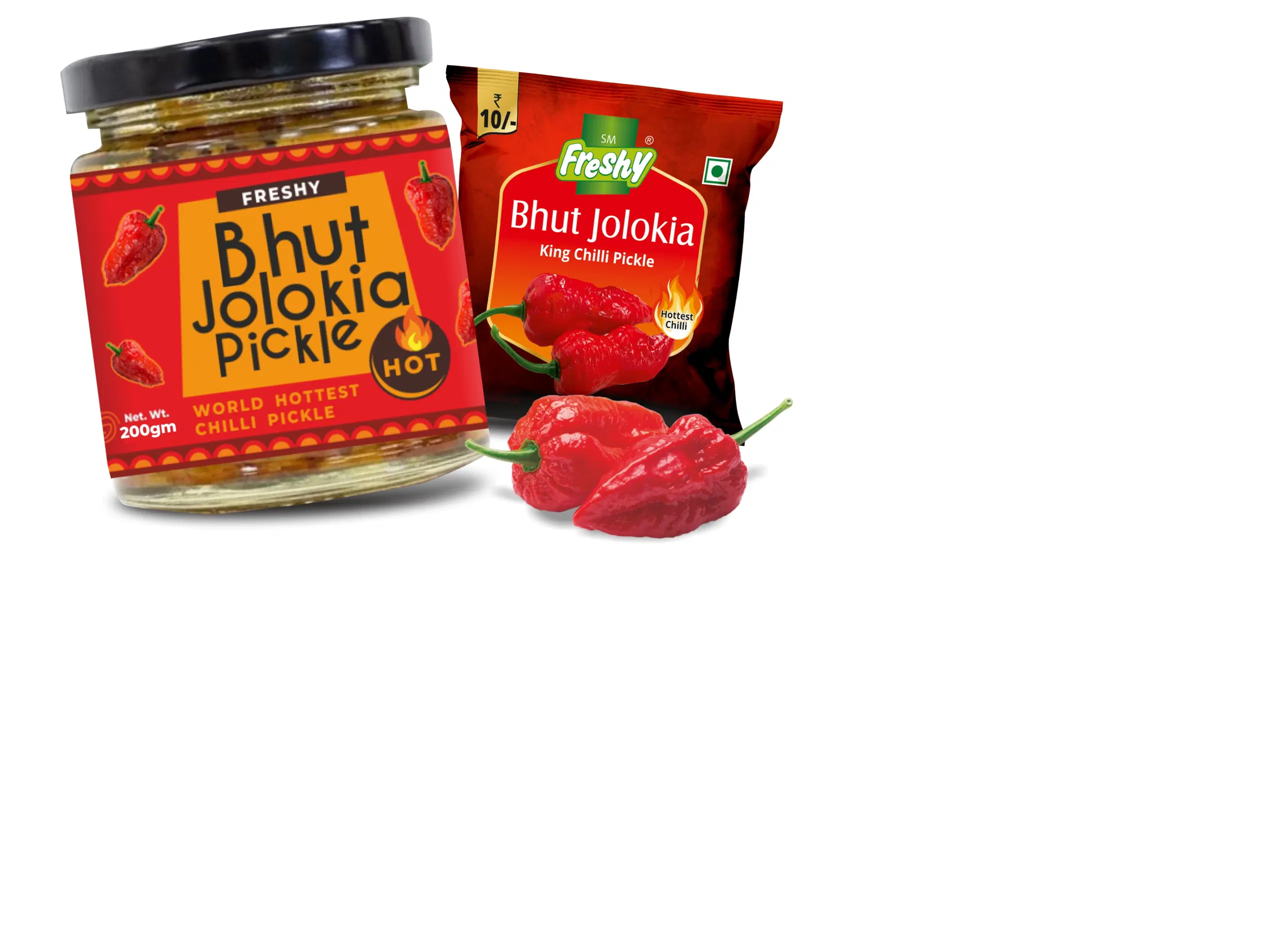 Freshy Bhoot Jolokia Pickle, 200gm