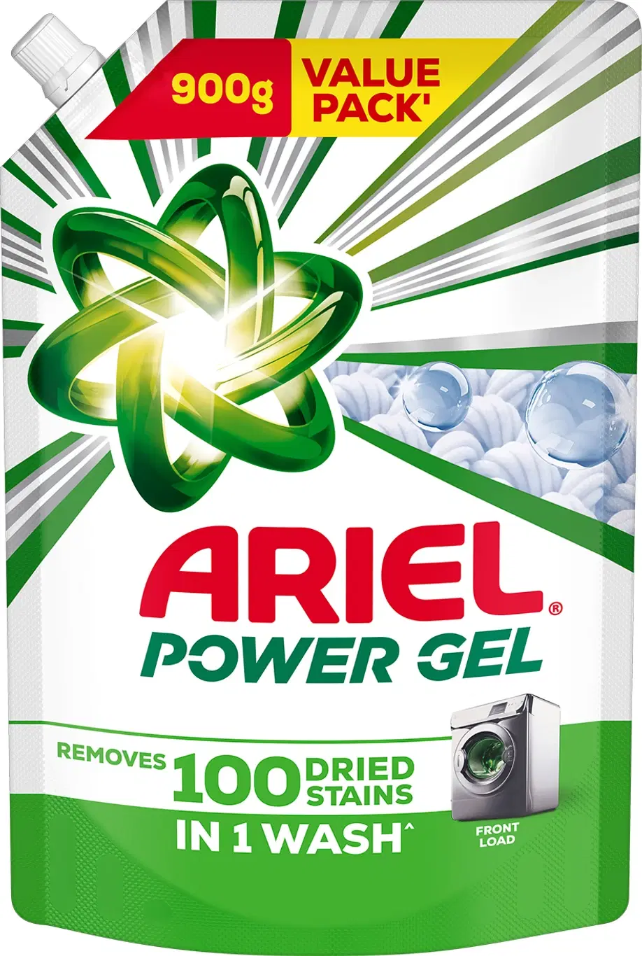 Ariel Power Gel Front Load Removes 100 Stains in 1 Wash Classic Liquid Detergent (900 g)