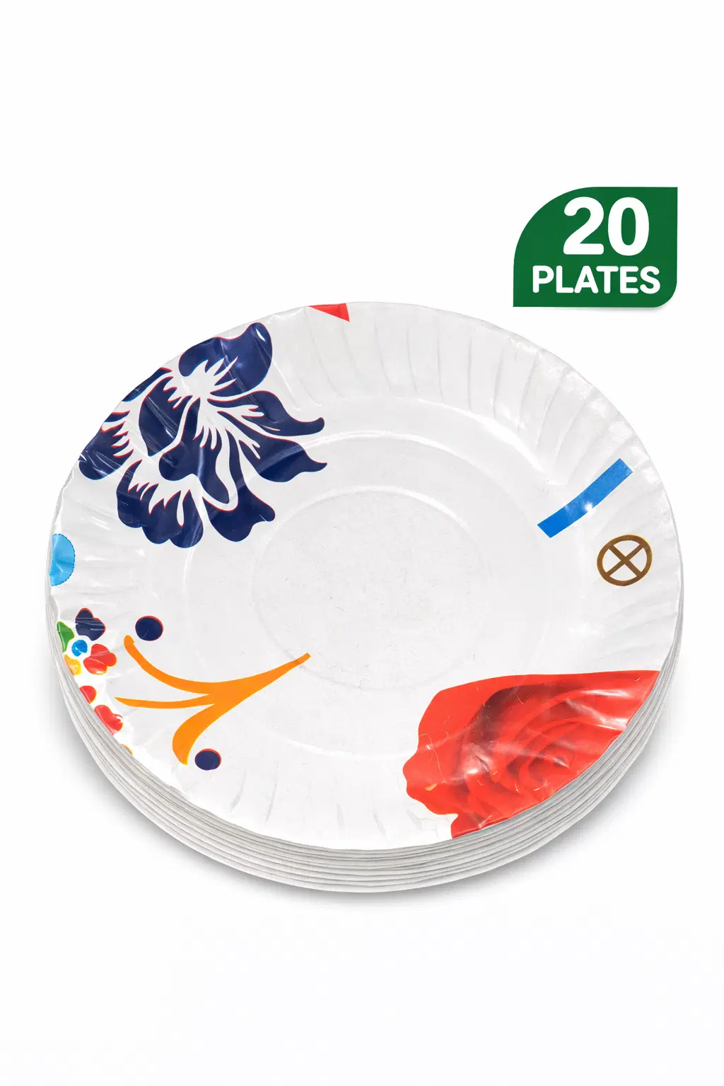 Disposable Plates 10 No | Floral Paper Plates | Pack of 20 pieces