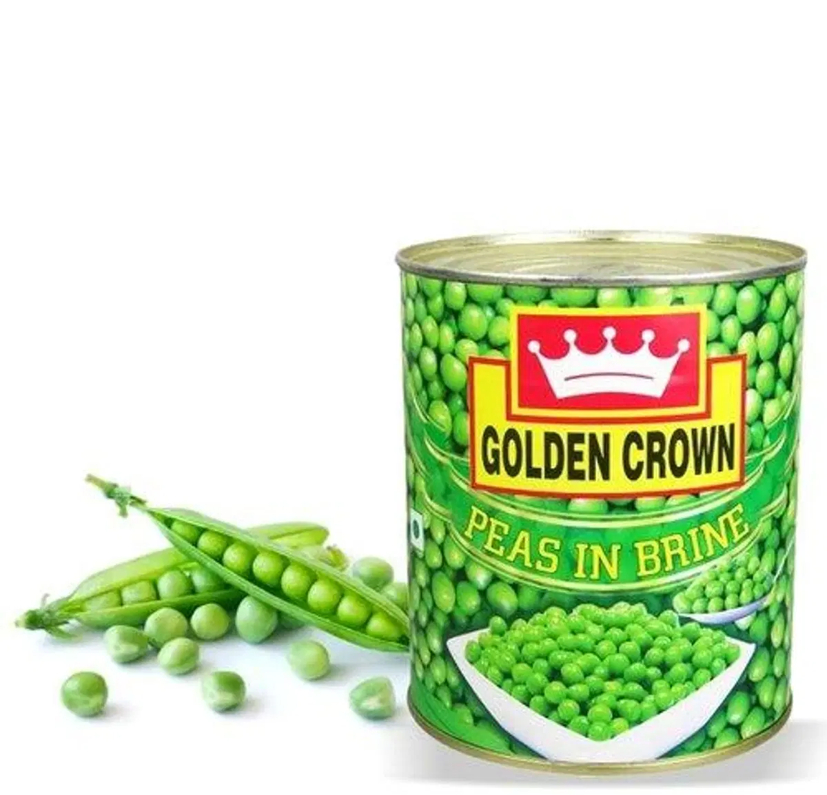 Golden Crown Peas In Brine Can (Green Matar) Net Weight : 800 g, Drained Weight : 400 g