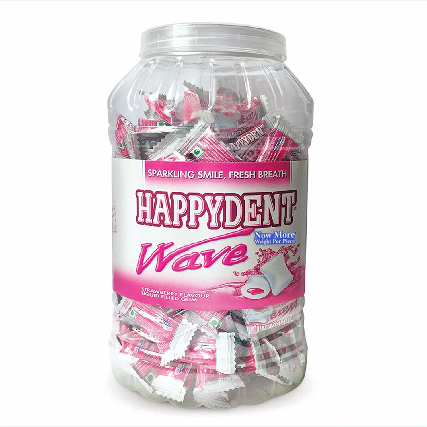 Happydent Wave, Strawberry, Chewing Gum Jar, 441 gm, 210 Pc