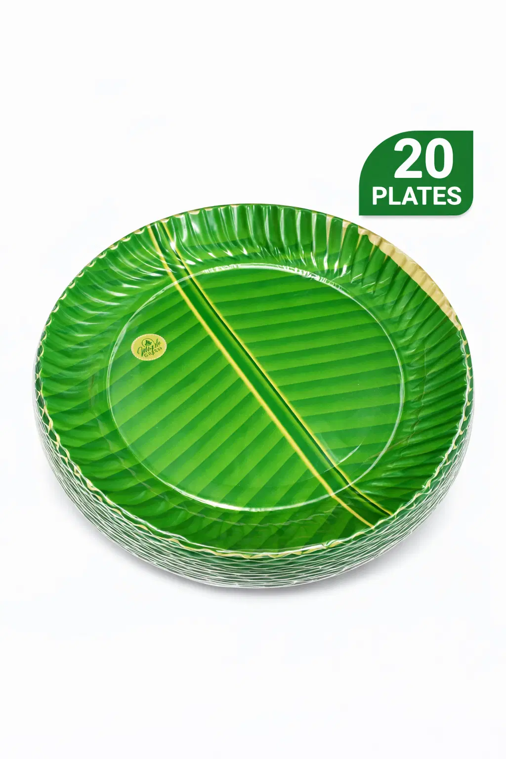 Disposable Plates 12 No | Kolpaat Design Light Plates | Pack of 20 pieces