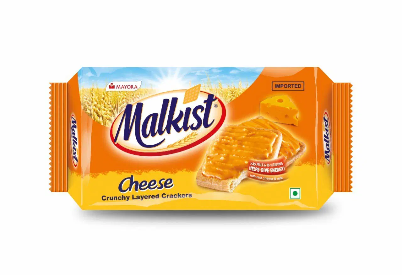 Malkist Cheese Flavoured Crunchy Layered Crackers, 138gm
