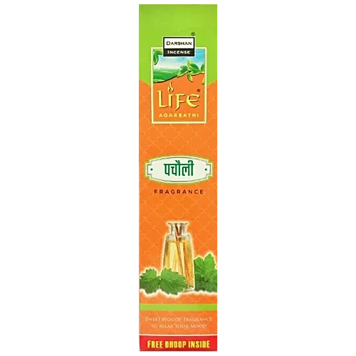 Darshan Incense - Life Patchouli Fragrance Incense Sticks | Agarbatti | Dhup