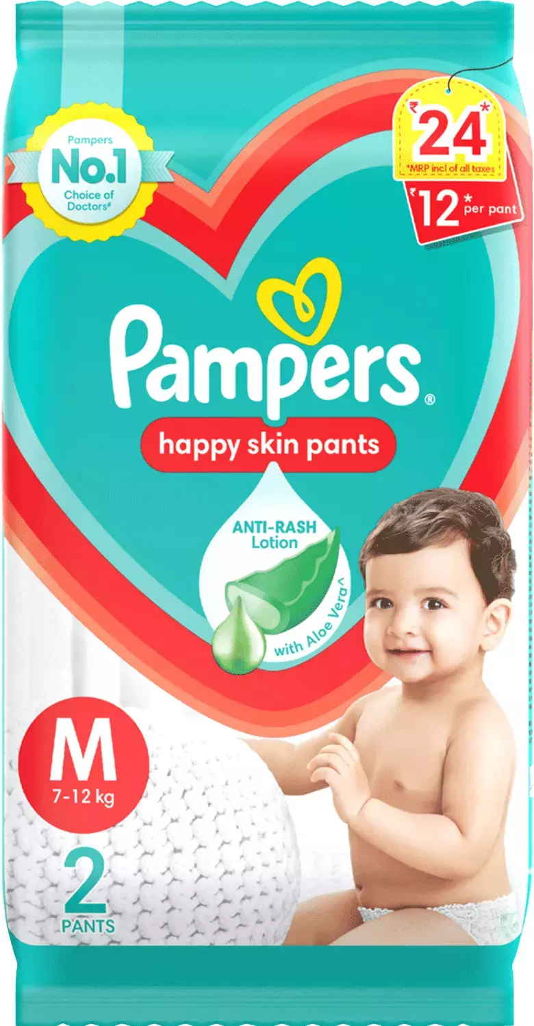 Pampers Baby Dry Pants (M) 2 count (7 - 12 kg)