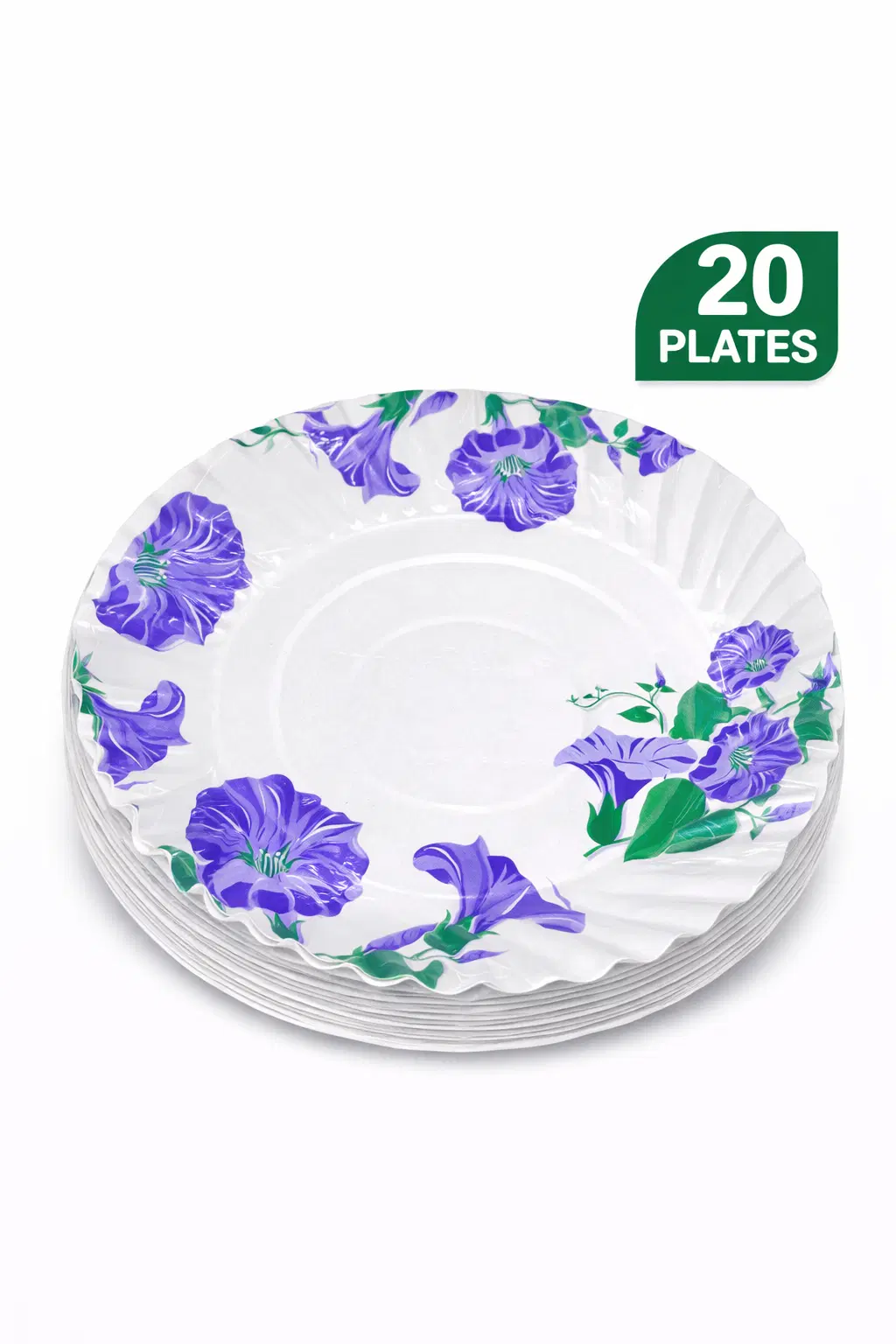 Disposable Plates 8 No | Floral Paper Plates | Pack of 20 pieces