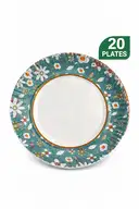 Disposable plates 14no phool print 14no, Pack of 20 pieces – image 1