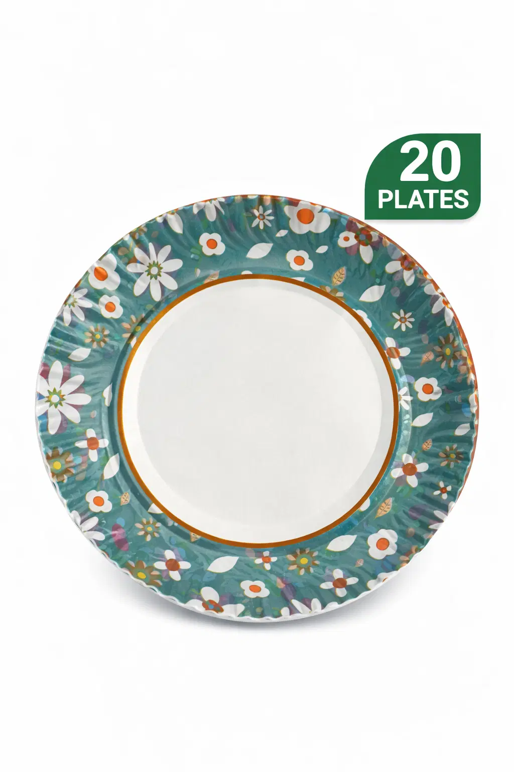 Disposable plates 14no phool print 14no, Pack of 20 pieces