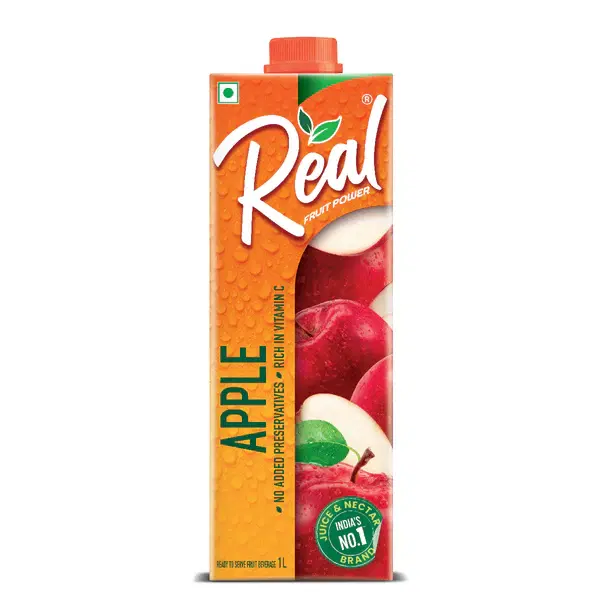 DABUR Real Apple Fruit Juice | Rich In Vitamin C | No Added Preservatives, No Artificial Colors & Flavours | Goodness Of Best Fruits | Daily Dose Of Fruit Nutrition, 1litre