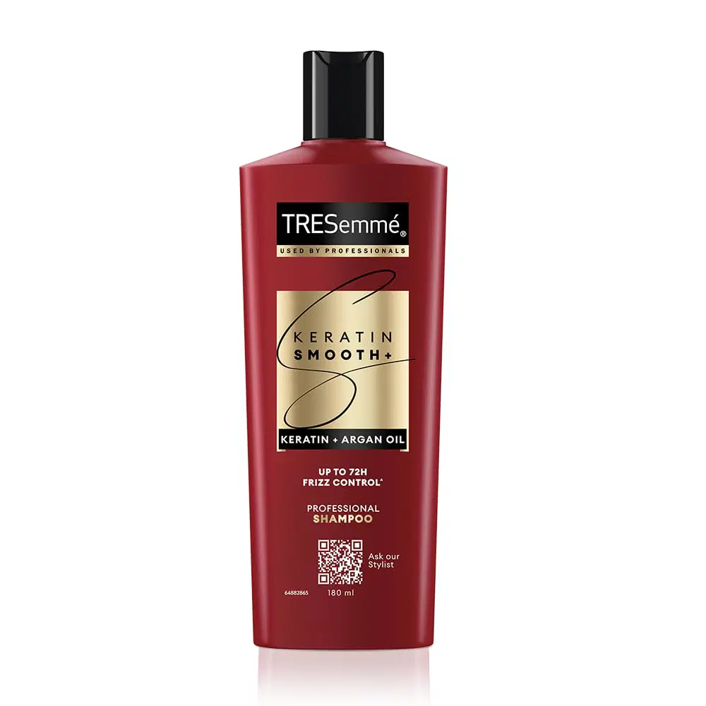 TRESemme Keratin Smooth+ Shampoo 180ml With Keratin Protein and Argan Oil | Salon-Like Smooth Hair 