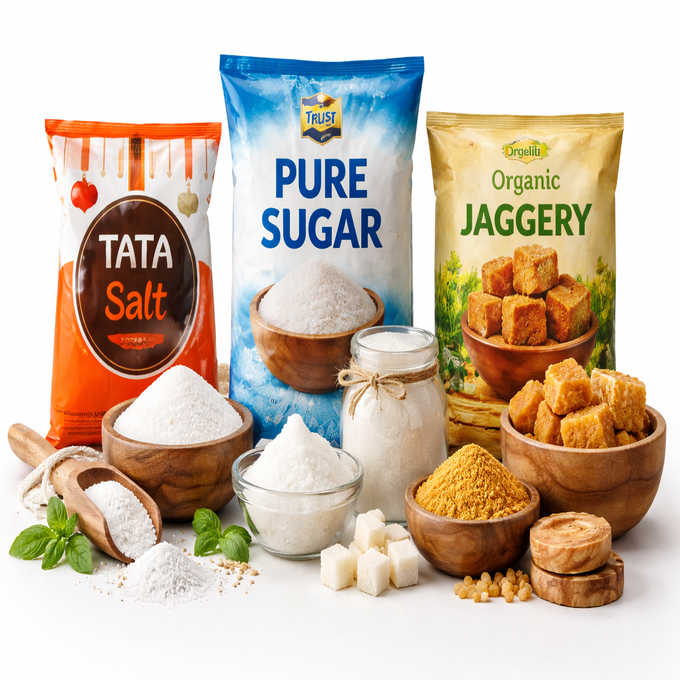 Salt, Sugar & Jaggery