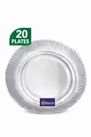 Disposable silver plates premium quality 14 no, Pack of 20 pieces – image 1