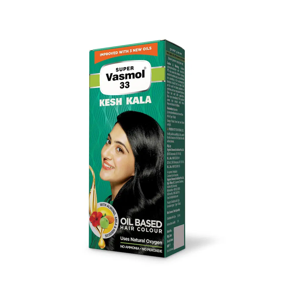 Vasmol Super 33 Kesh Kala I Black Colour I Oil Based Hair Colour I Improved With 3 New Oils I No Ammonia, No Peroxide