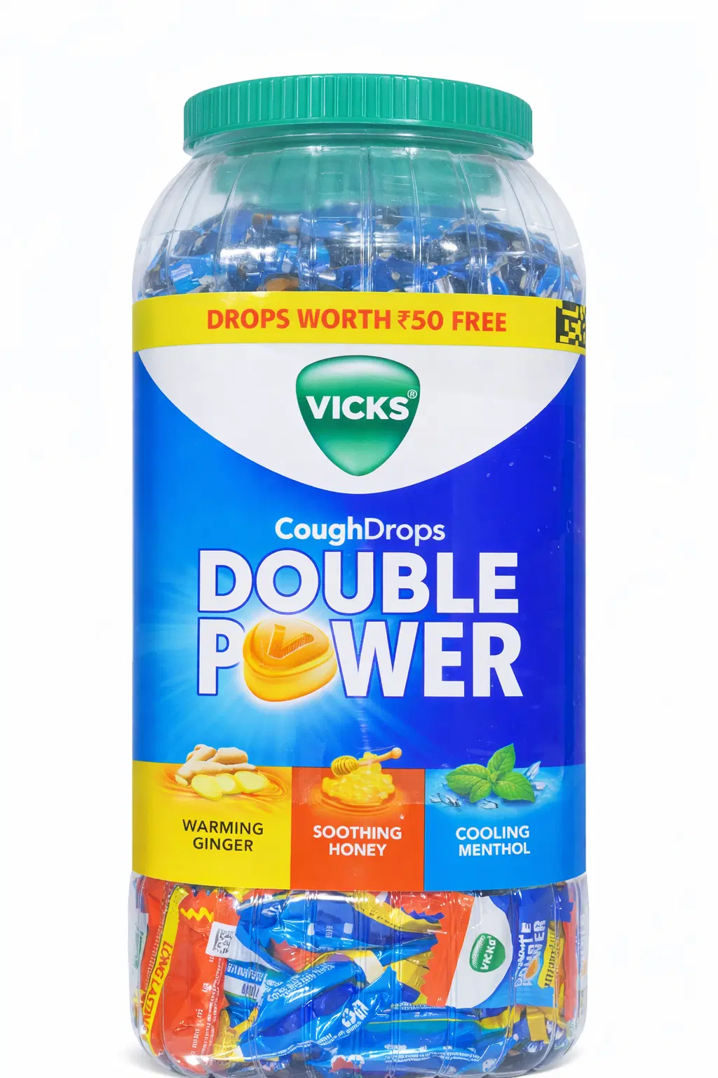 Vicks Cough Drops - 140N (115 + 25 free) 2.9 Grams (Menthol/Ginger/Honey)