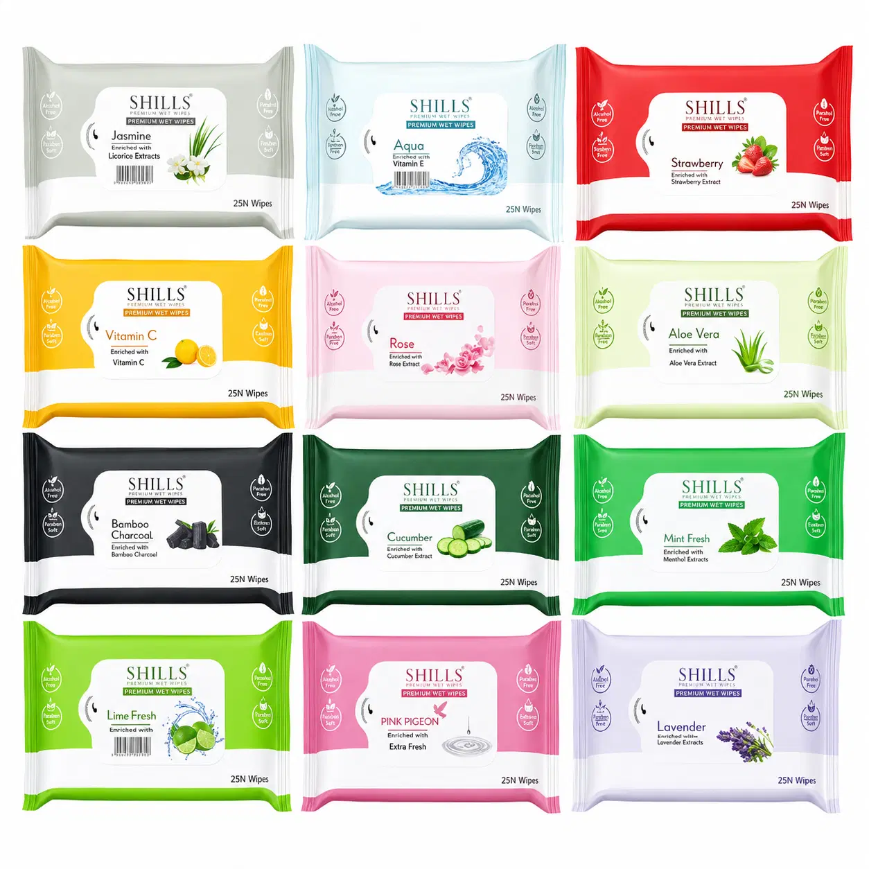 Shills Professional Refreshing Wet Wipes 50 pcs