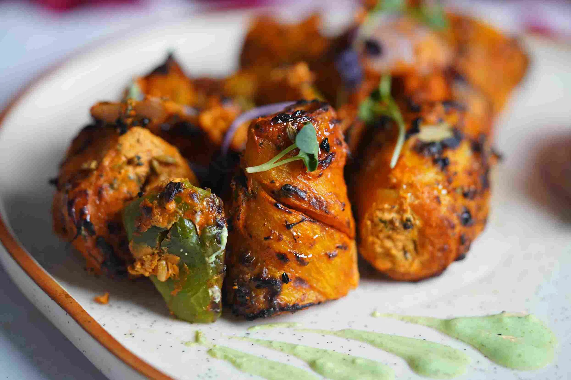 Achari Soya Chaap Ghar Style