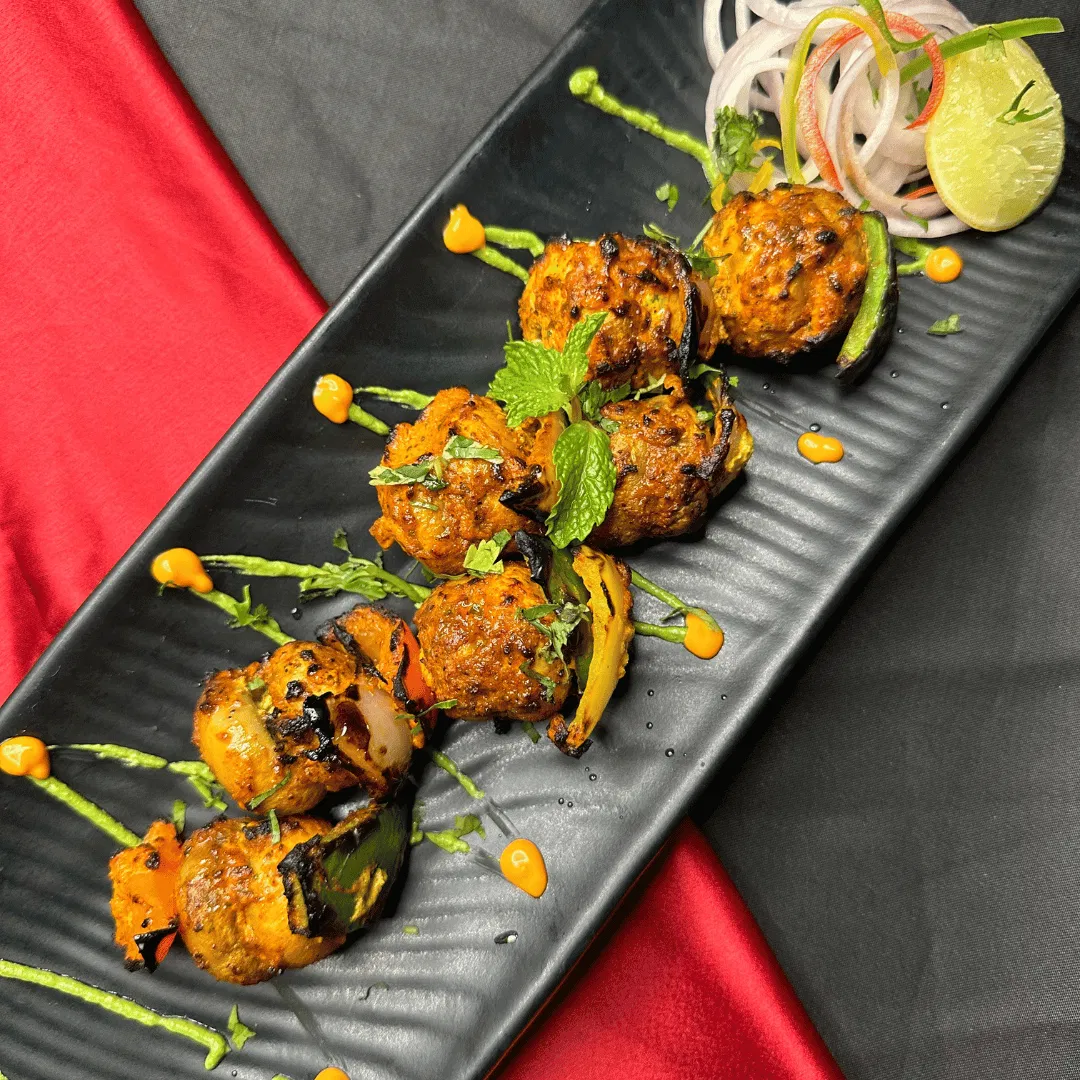Achari Bharwa Khumb Shashlik Ghar Style