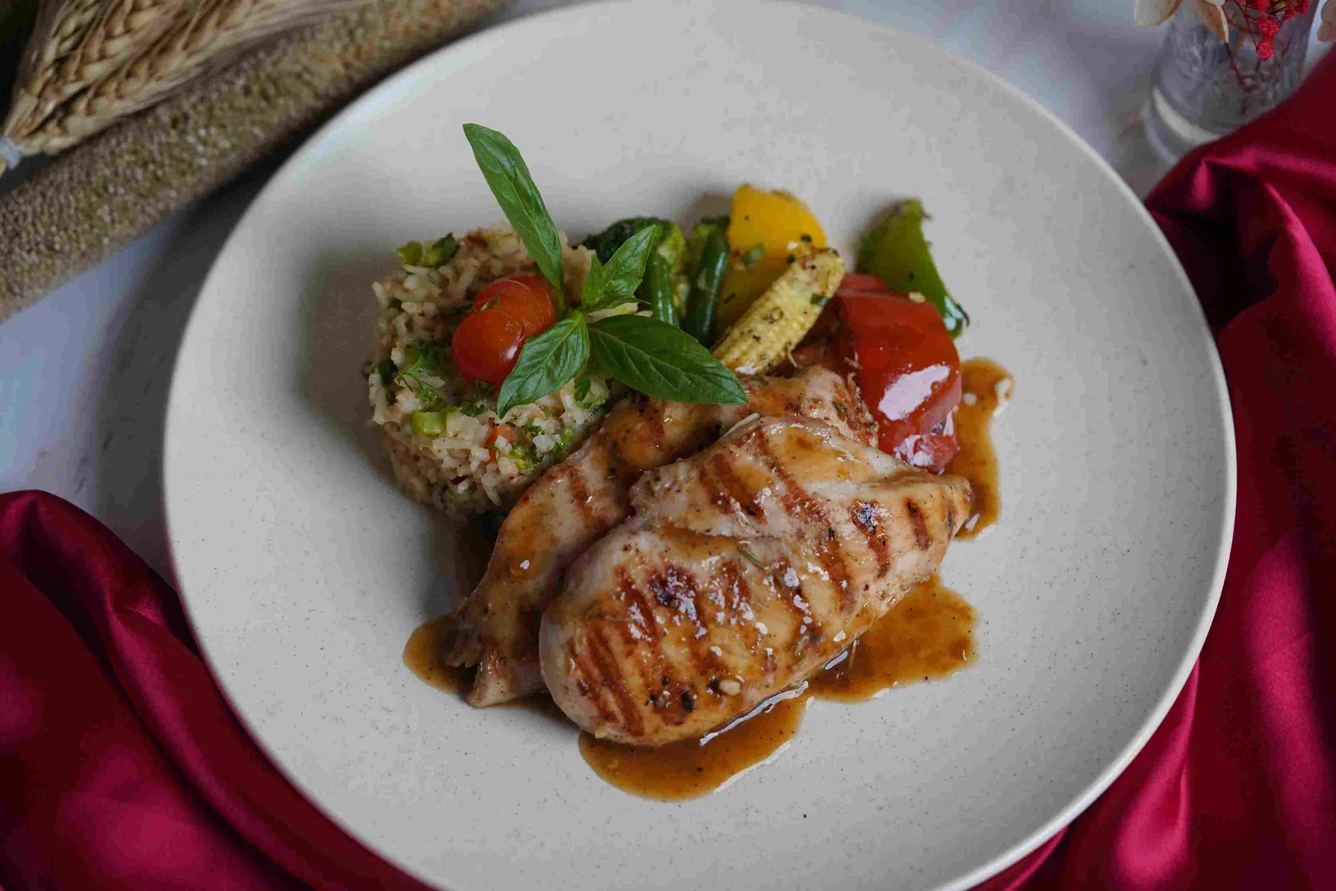Char Grilled Chicken Rasoi Style with Rice/Roti