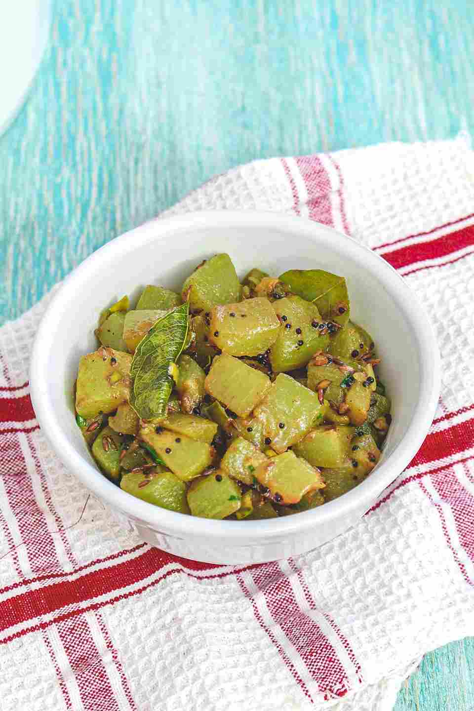 Rasoi Style Ghiya Sabzi with Rice/Roti