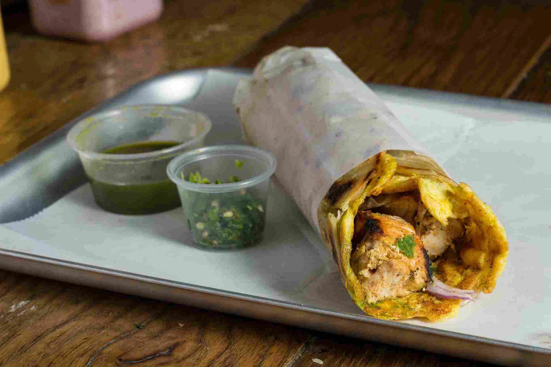 Achari Chicken Roll Ghar Style