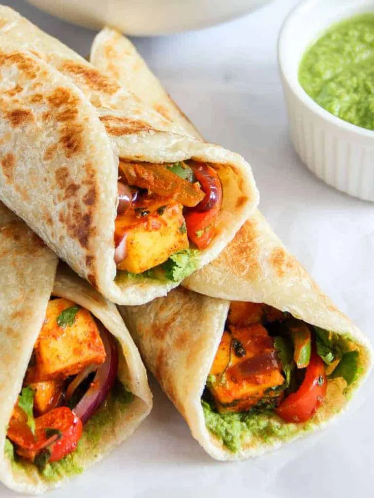 Achari Paneer Tikka Roll Rasoi Style