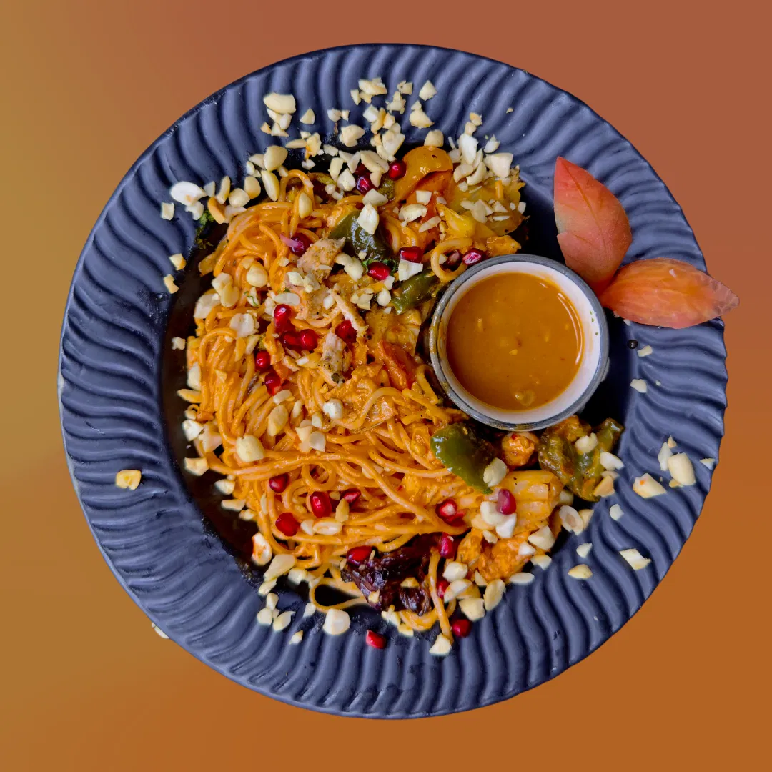 Spicy Atta Noodles & Tofu Salad with Peanut Butter Sauce (Whole Wheat)