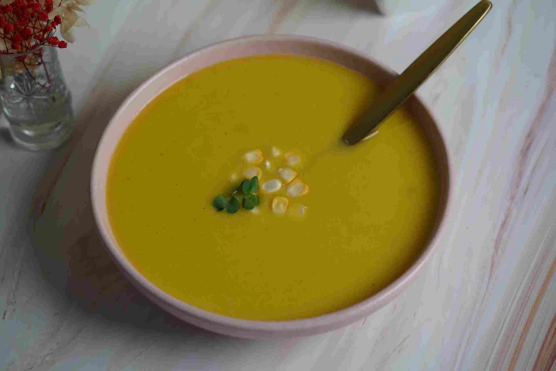 MKR Roasted Corn and Pumpkin Soup