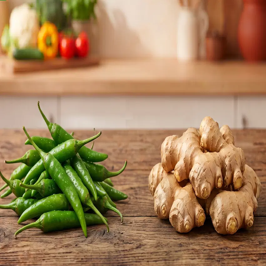 100g Green Chillies + 100g Ginger