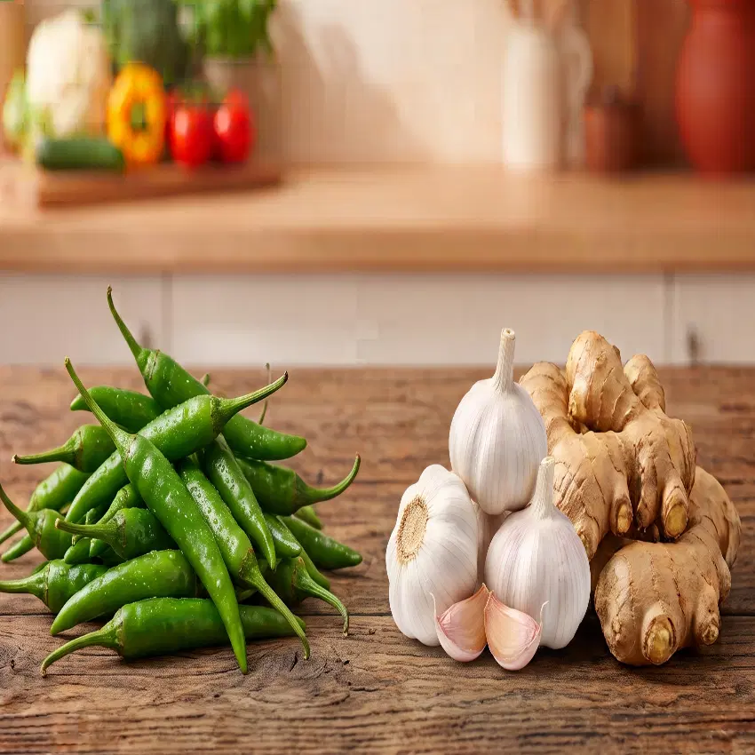125g Green Chillies + 125g Ginger + 125g Garlic