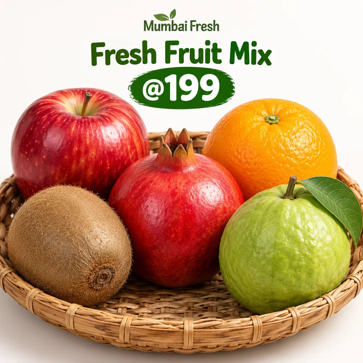 ₹199 Fresh Fruit Mix: Five fruit varieties for everyday enjoyment.