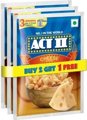 ACT II Cheese Flavour Instant Popcorn Buy 2 Get 1