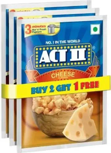 ACT II Cheese Flavour Instant Popcorn Buy 2 Get 1