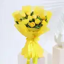 Bouquet of 10 Yellow Roses in Tissue Wrapping – image 1