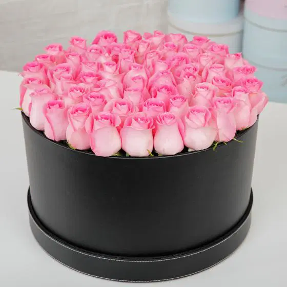 Box of Charming Pink Roses