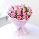 Charming Pink Rose Bunch – image 1