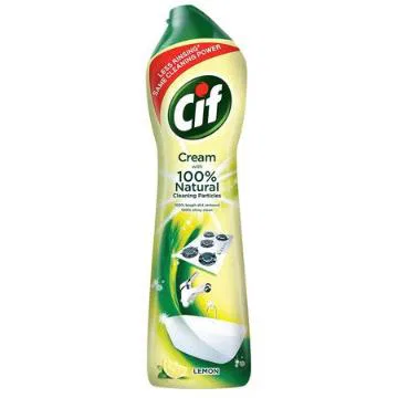 Cif Lemon Cream Multipurpose Surface Cleaner For Tough Stains, Natural Particles