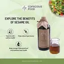 Conscious Food Organic Sesame Oil Cold Pressed (Bottle) – image 5