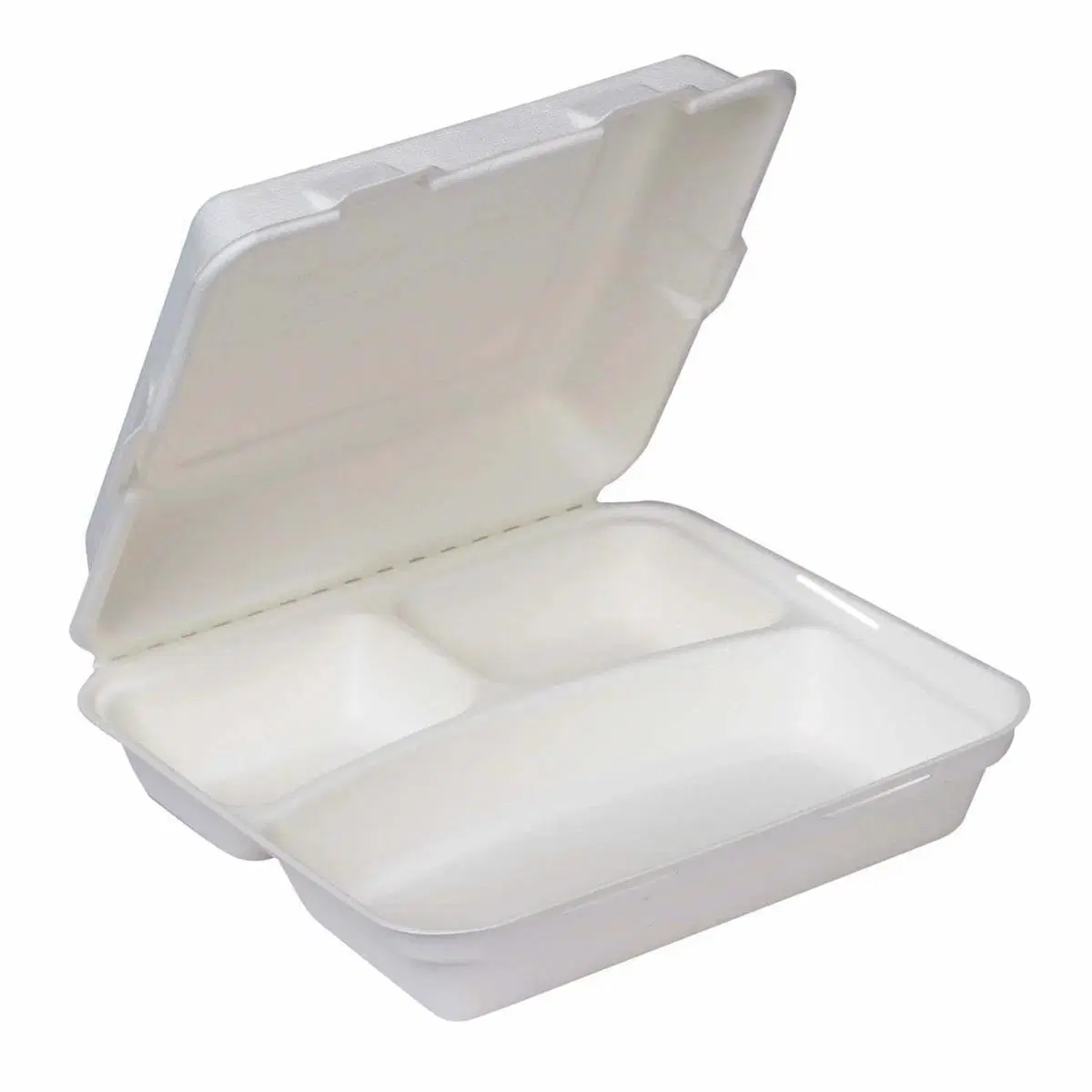 Ecoware Disposable Three Compartment Clamshell Box