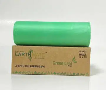 Earthmate Green Leaf Garbage Bags - Compostable Small Green (17 x 19 Inches)