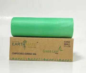 Earthmate Green Leaf Garbage Bags - Compostable Small Green (17 x 19 Inches)