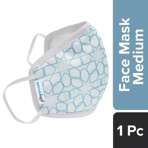 Face Mask - Protekt P-W95 Reusable, 6 Layer Germ Shield,Medium,White