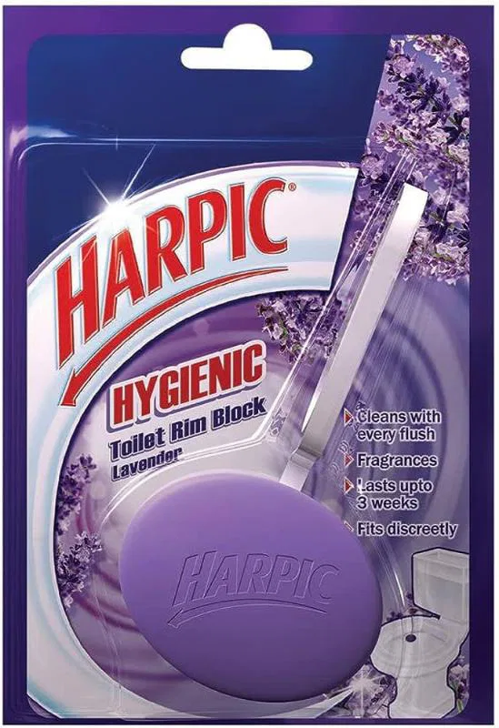 Harpic Hygenic Toilet Cleaner Rim Block Lavender