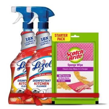 Lizol Kitchen Cleaner Free Scotch-Brite Sponge Wipe