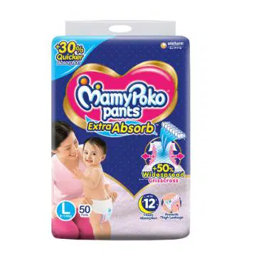 MamyPoko Pants Extra Absorb Diapers (Large) 9-14 kg - Pack of