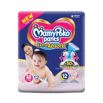 MamyPoko Pants Extra Absorb Diapers (Medium) 7-12 kg