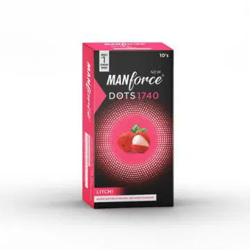 Manforce Extra Dotted (1740 Dots) Litchi Flavoured Condoms