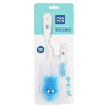 Mee Mee Bottle & Nipple Cleaning Brush (with 360-degree Rotary Handle White)