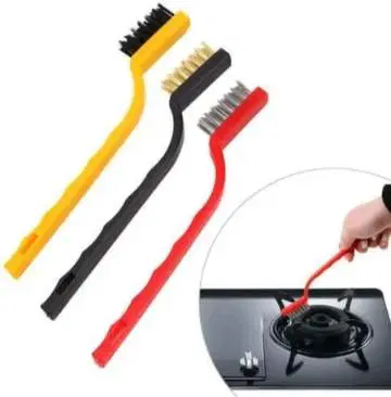 Mini Wire Cleaning Brush With Brass Nylon Stainless Steel Bristles